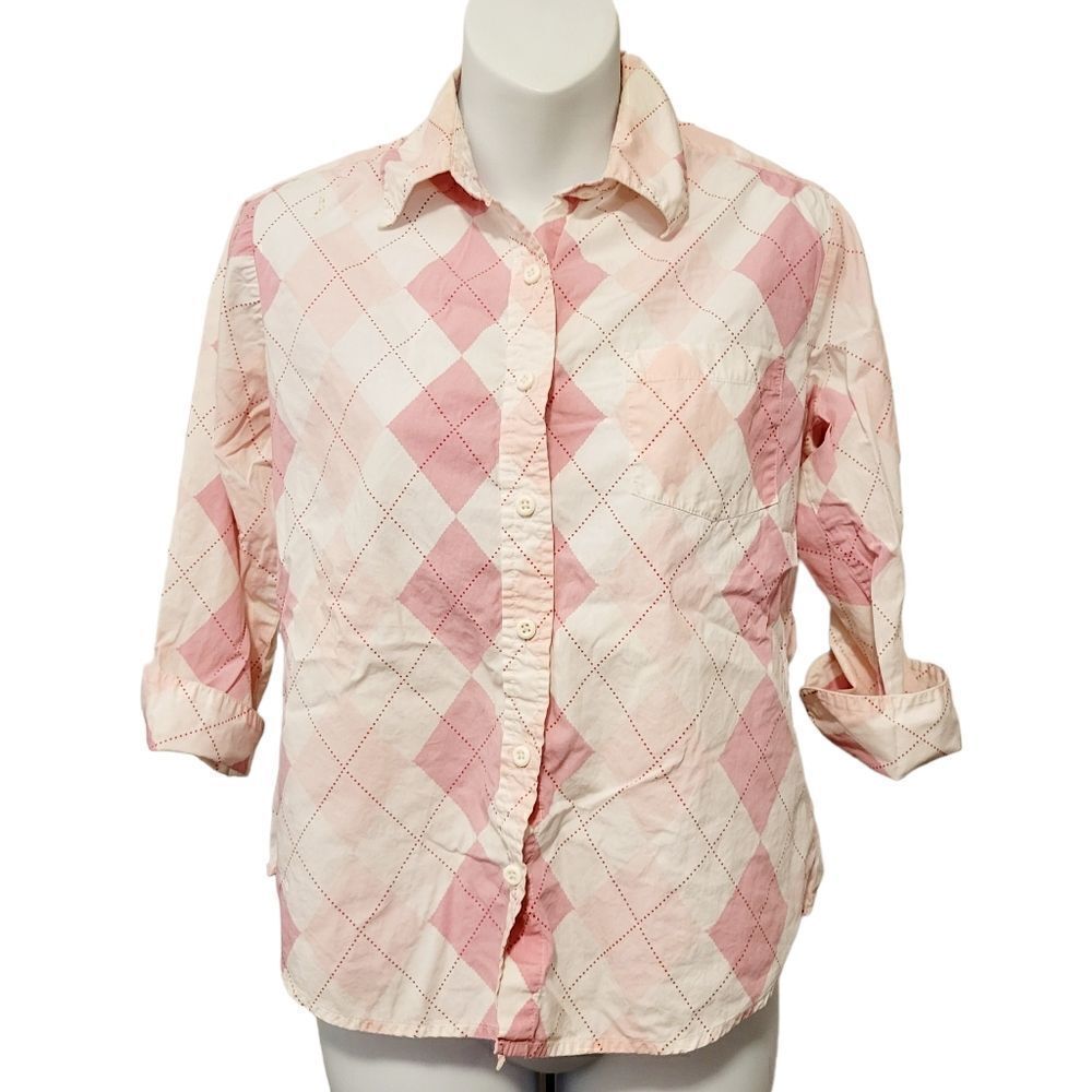 2/$20 Vintage Y2K Penmans Pink Flannel Pattern Buttons Down Shirt Size: Small